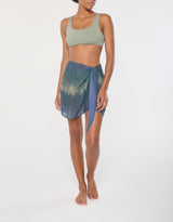 Wrap Mini Skirt in Sheer Ombre Chiffon