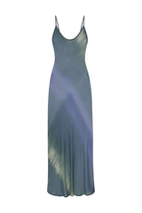 Harlow Bias-Cut Slip Dress in Sheer Ombre Eco-Chiffon