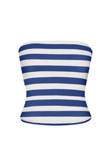 Ritts Strapless Top in Striped Stretch Twill