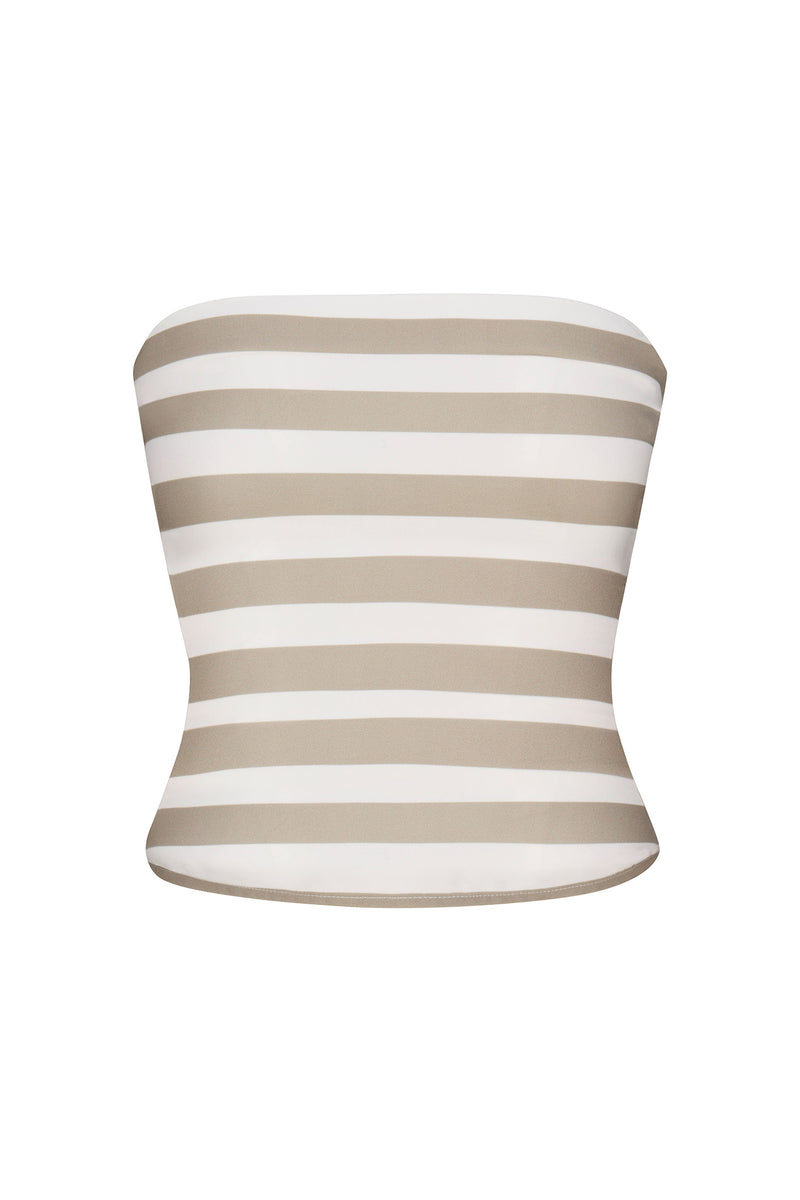 Ritts Strapless Top in Striped Stretch Twill