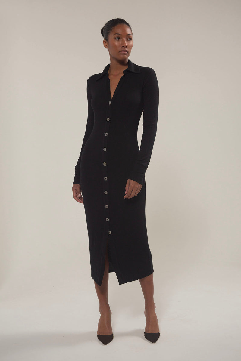 Cardigan Midi Dress in Modal Knit Anemos