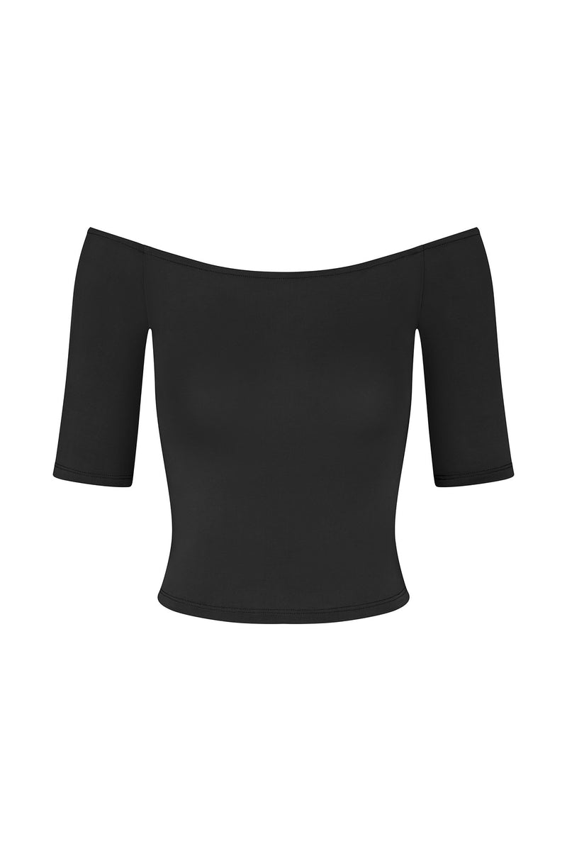 Carolyn Off The Shoulder Top in Luxe Cupro Jersey